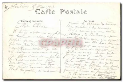 Lourdes — La Entrada de la Cripta — ND. Fot. — Reverso