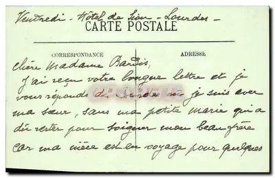 Lourdes — Błogosławienie chorych — LL. — Rewers