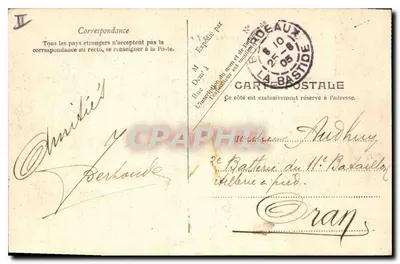 Bordeaux — O Ponte de Ferro — editor S.488 — Verso