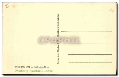 Strasburg — Plac Katedralny — wydawca Manias & Cie, Strasburg — Rewers