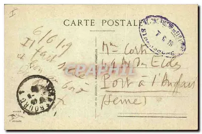 Estrasburgo - Los Puentes del Rin cerca de Kehl — editor anónimo, n.º 653 — Reverso