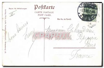 Strasbourg / Nid de Cigogne — Editor Felix Lübb, n°2926 — Verso
