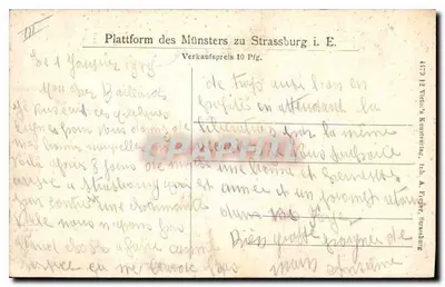 Strasbourg — Widok z Katedry — wydawca A. Fügner, n° 473 — Rewers