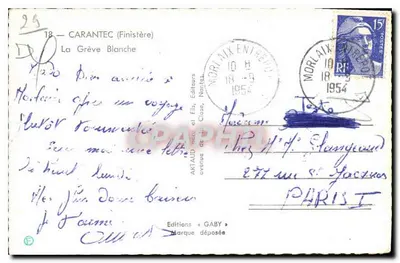 A Praia Branca — Carantec (Finistère) — Edições Gaby, n°29 — Verso
