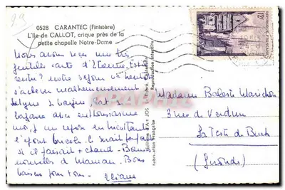 Insel Callot, Bucht nahe der kleinen Kapelle Notre-Dame — Carantec (Finistère) — Art JOS Editions — Rückseite