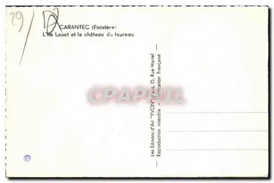 Carantec (Finistère) — L'île Louet et le château du Tauréau — Éditions d'Art 'YVON', Paris — Rewers