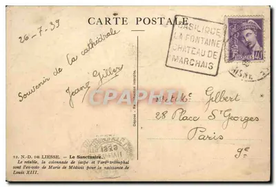 Bazylika La Fontaine de Marchais — Retabel N.D. de Liesse — wydawca N.D. — Rewers