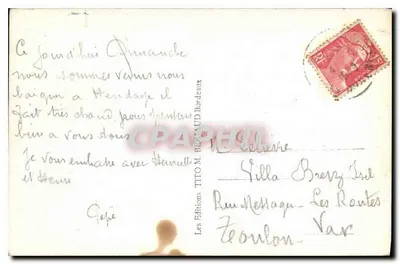 Hendaye-Plage — Uitzicht op de kliffen, de kustweg, de Tweeling — Tito M. Benaud — Achterkant