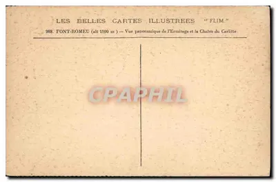 Font-Rômeu — Vista panorámica del Ermitorio y la Cadena del Carlitte — FLIM — Reverso