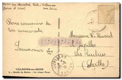 Villennes-sur-Seine — Stary Most — Wydawnictwo 'La Françonne' — Rewers