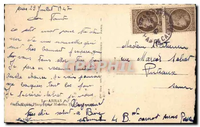 Place du Marché — Hôtel de Ville d'Arras — Éditeur : Cie des Arts Mécaniques — n° 1 — Verso