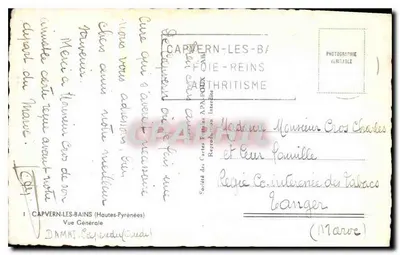Capvern-les-Bains — Widok ogólny — Spółka Wydająca Karty A.P.A.P.O.D.E.X. — Rewers