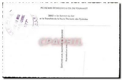 Pic du Midi de Bigorre & Col du Tourmalet — Éditions du Midi de Bigorre — Verso