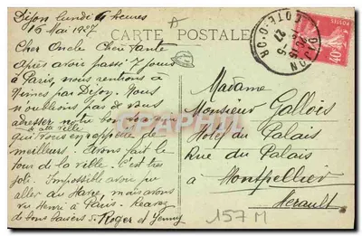 Dijon — Ogólny widok placu Darcy — wydawca nieznany, nr serii 6 — Rewers
