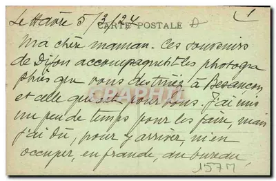 Dijon — Palacio de los Duques de Borgoña y Torre de la Terrasse — L. F., editor — Reverso