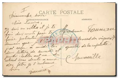 Dijon — Vista Geral — Bilhete postal antigo n°73 — Verso