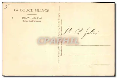 Dijon — Katedra Najświętszej Maryi Panny — Les Éditions d'Art YVON, Paryż — Rewers