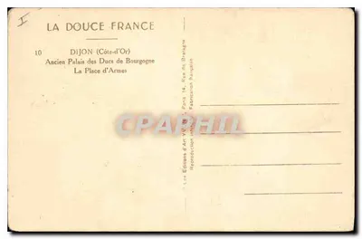 Dijon — Ancien Palais des Ducs de Bourgogne, Place d'Armes — Les Éditions d'Art YV. 1914 — Verso