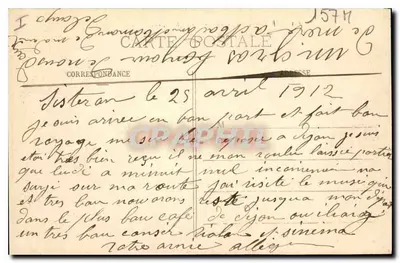 Dijon - Square de la Place Darcy — L. F., ed. n° 654 — Verso