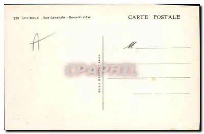 Les Baux - Vista Geral — Editor J. Gécoré - Atlas, n° 229 — Verso