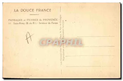 Wnętrze farmy — Saint-Rémy (B.-du-R.) — Les Éditions d'Art Yvonne, Paryż — Rewers