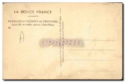 Menina jovem e antigas pedras em Saint-Rémy — Les Éditions d'Art Yvon, Paris — Verso