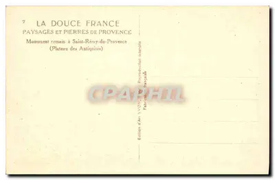 Monumento romano em Saint-Rémy-de-Provence — Plateau des Antiquités — Édition d'An YVON, França — Verso