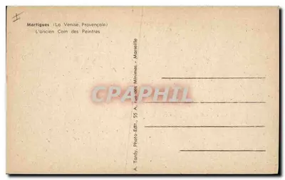 Mortigues (La Venise Provençale) — El antiguo Barrio de los Pintores — A. Tardy, Marsella — Reverso