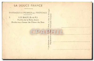 Les Baux — Pałac Królowej Jeannej — Wyd. La Douce France — Rewers