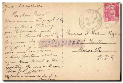 Saint-Rémy-de-Provence — Fontana Nostradamus XIX secolo — n°42 — Verso