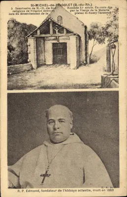 Santuário de Nossa Senhora de Frigolet (B.-du-Rh.) — Ex-voto e retrato de R.P. Edmond — E.A. D.P.