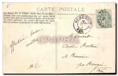 Tours — Dom Tristana L'Hermite — Kolekcja R.-L. — Seria 1900 — Rewers