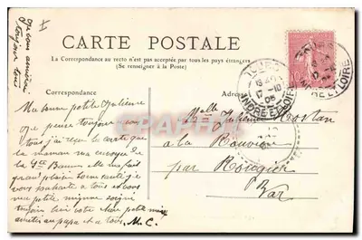 Tours — Avenue Grammont i Statua Balzaka — M.T. n°137 — Rewers