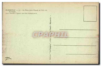 Place Jules Guesde i Arc de Triomphe — Marsylia — Wydawnictwo Canal, 9 bis — Rewers