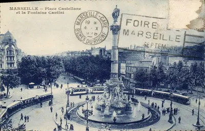 MARSEILLE — Praça Castellane e a Fonte Cantini — Editor não identificado