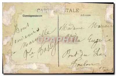 Marselha. Fonte Cantini. — Editor não identificado, número de série não visível. — Verso