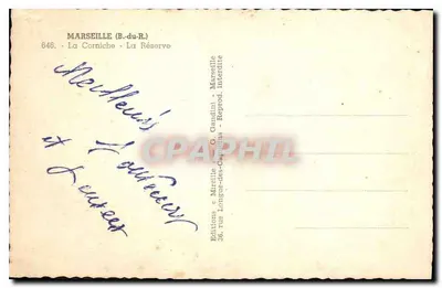Marseille (B.du.R.) - La Corniche - La Réserve — Mureille — Rewers