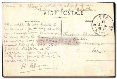 Marseille - Vue Générale de N.-D. de la Garde — Éditeur : Arte Postale — Verso