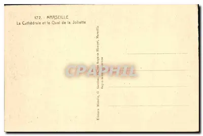 De Kathedraal en het Kade de la Joliette — Marseille — Uitgave Auguste Blanqui, Mireille — Achterkant