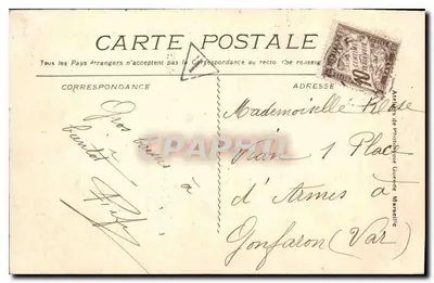 Marseille - Prefektura — widok budynku z tramwajem — wydawca nieznany, nr 90 — Rewers