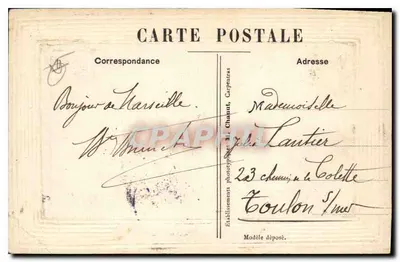 Marsiglia — Notre-Dame de la Garde — Editore: Etablissements photographiques de Chaunet, Carpentras — Verso
