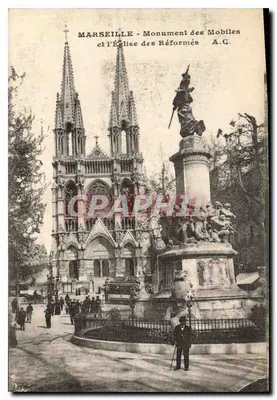 Marselha - Monumento dos Mobiles e a Igreja das Reformadas A.C.
