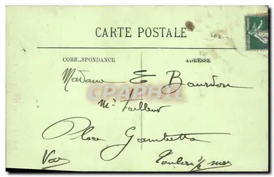 MARSEILLE — La Fontaine Cantini (Dit La Mer Amphitrite) — Editore Carnot, n° 253 — Verso