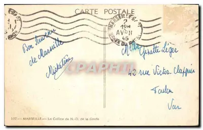 Marseille — La Colline de Notre-Dame de la Garde — éditeur : 107 — Marseille — Reverso