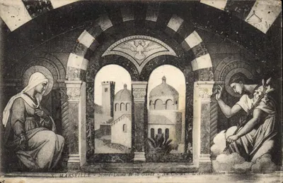 Marselha - Nossa Senhora da Guarda - No Pórtico - A Mosaico da Anunciação