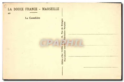 La Cannebière — Marsiglia — Edizione d'Art YVON, Marsiglia — Verso