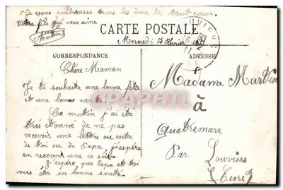 Marselha — Square de la Bourse e Monument de Pierre Puget — L.L. — Verso
