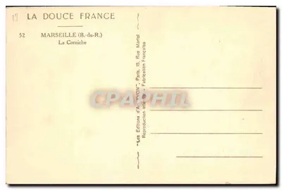 A Corniche — Marseille (B.-du-R.) — Les Éditions d'Art YVON — Verso