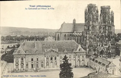 Toul pittoresque — A Catedral e o Hôtel de Ville — Gerdolle et Briquet, editores, Toul