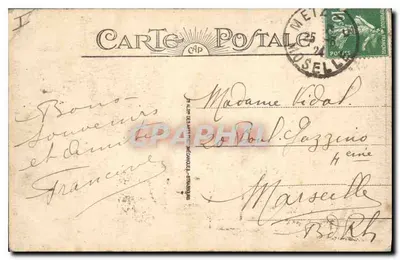 METZ - Rue Gambetta — widok na plac z wieżą zegarową i tramwajem — wydawca nieznany, nr 57 — Rewers